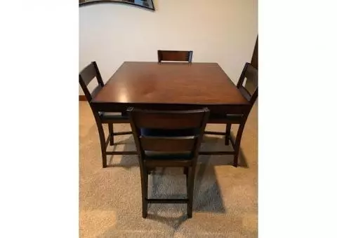 Four place dining room table high top