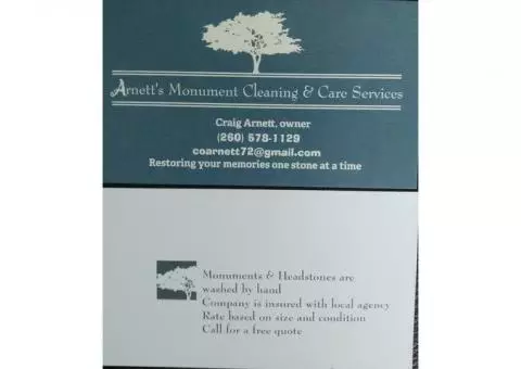 Arnett's Monument Cleaning & Care Services
